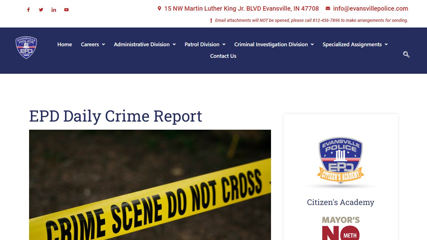 EPD Daily Crime Report – Evansville Police Department